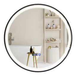 Costway 60 x 60 CM Lighted Bathroom Mirror High-Definition Shatter-Proof Mirror with 3 Color LED Light in Silver - thumbnail 5