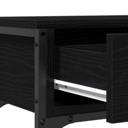 Berkfield Home Console Table Black Oak 100x25x75 cm Engineered Wood & Steel - Size: 100 x 25 x 75 cm - thumbnail 9