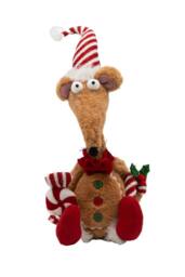 Marco Paul 48cm Christmas Gingerbread Rat Soft Plush Decoration in Brown - thumbnail 2