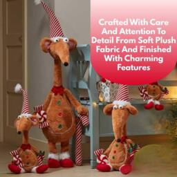 Marco Paul 48cm Christmas Gingerbread Rat Soft Plush Decoration in Brown - thumbnail 5