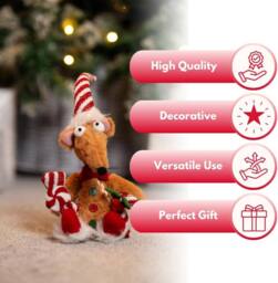 Marco Paul 48cm Christmas Gingerbread Rat Soft Plush Decoration in Brown - thumbnail 7