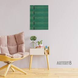 "Artery8 Vintage Lute Strings Pattern Canvas Wall Art Print Furuya Korin in Green - Size: W18"" x H24""" - thumbnail 3