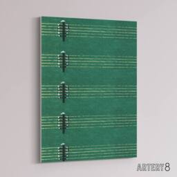 "Artery8 Vintage Lute Strings Pattern Canvas Wall Art Print Furuya Korin in Green - Size: W18"" x H24""" - thumbnail 2