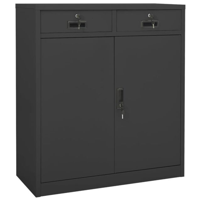 Berkfield Home Office Cabinet Anthracite 90x40x102 cm Steel in Black - Size: 90 x 40 x 102 cm - image 1