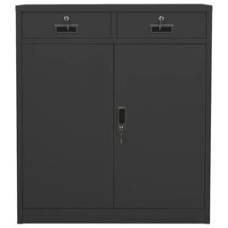 Berkfield Home Office Cabinet Anthracite 90x40x102 cm Steel in Black - Size: 90 x 40 x 102 cm - thumbnail 2