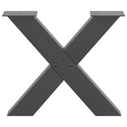 Berkfield Home Coffee Table Legs X-Shaped 2 pcs Anthracite 60x(42-43) cm Steel in Black - thumbnail 5