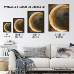 "Artery8 Crescent Moon Oil Painting Gold Sparkle Wall Art Print in Brown - Size: W12"" x H16""" - thumbnail 3