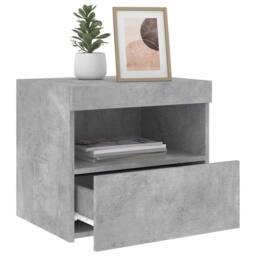 Berkfield Home Bedside Cabinet with LED Lights Concrete Grey 50x40x45 cm - Size: 50 x 40 x 45 cm - thumbnail 5