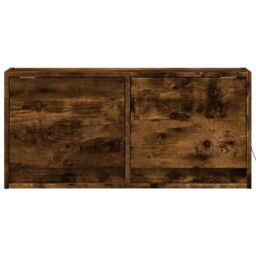 Berkfield Home TV Wall Cabinet with LED Lights Smoked Oak 80x31x35 cm in Brown - Size: 80 x 31 x 35 cm - thumbnail 6