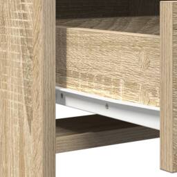 Berkfield Home 2 Piece Dressing Table Set with LED Sonoma Oak Engineered Wood in Brown - thumbnail 9
