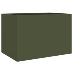 Berkfield Home Planter Olive Green 62x47x46 cm Steel - Size: 62 x 47 x 46 cm - thumbnail 7
