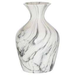 Hill Interiors Ellipse Ceramic Marble Vase in White