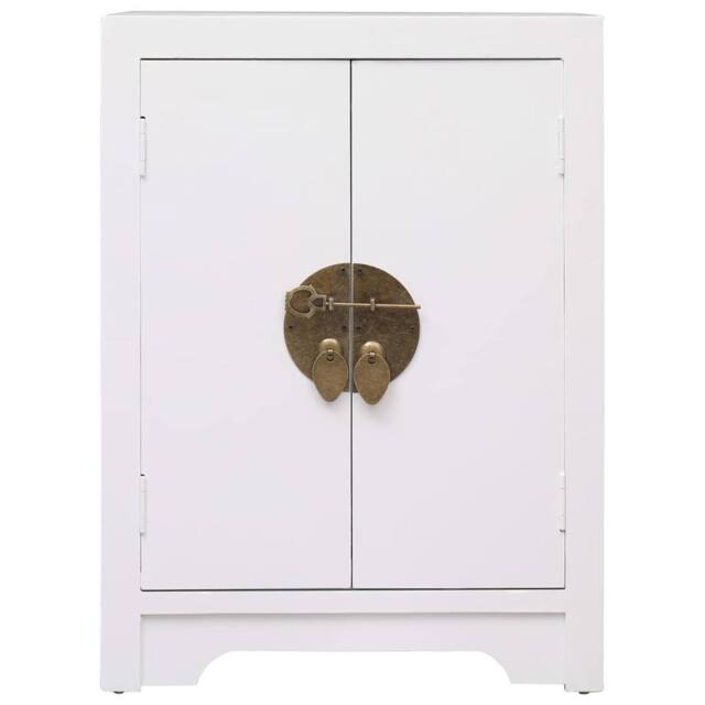 Berkfield Home Bedside Cabinet White 38x28x52 cm Paulownia Wood - Size: 38 x 28 x 52 cm - image 1