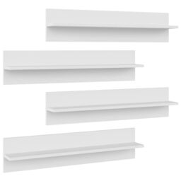 Berkfield Home Wall Shelf 4 pcs White 80x11.5x18 cm Engineered Wood - thumbnail 2