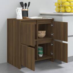 Berkfield Home Sideboard Brown Oak 70x41x75 cm Engineered Wood - Size: 70 x 41 x 75 cm - thumbnail 8