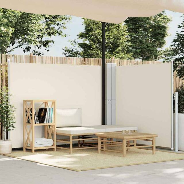 Berkfield Home Retractable Side Awning Cream 140x600 cm in Beige - image 1