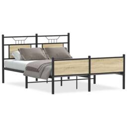 Berkfield Home Bed Frame without Mattress Sonoma Oak 140x190 cm Engineered Wood in Brown - thumbnail 1