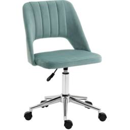 STILVORA Office Chair with Swivel & Wheels in Green Velvet - thumbnail 3