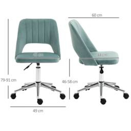 STILVORA Office Chair with Swivel & Wheels in Green Velvet - thumbnail 2