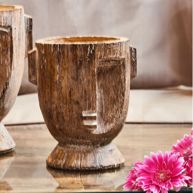 Orsina Darnell Small Rustic Face Planter in Brown - image 1