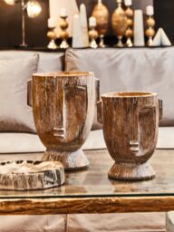 Orsina Darnell Small Rustic Face Planter in Brown - thumbnail 3