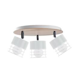Netlighting Casa Ceiling Spotlight Clusters White Wood 32cm 3x E27