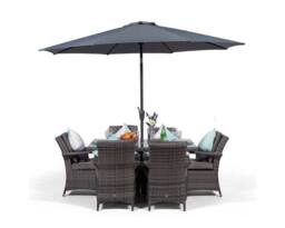 Thats Furniture Arizona Rectangular 6 Seater Rattan Patio Dining Set in Grey - thumbnail 2