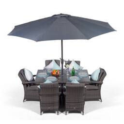 Thats Furniture Arizona Rectangular 6 Seater Rattan Patio Dining Set in Grey