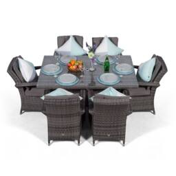 Thats Furniture Arizona Rectangular 6 Seater Rattan Patio Dining Set in Grey - thumbnail 3