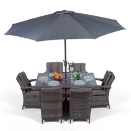 Thats Furniture Arizona Rectangular 6 Seater Rattan Patio Dining Set in Grey - thumbnail 6