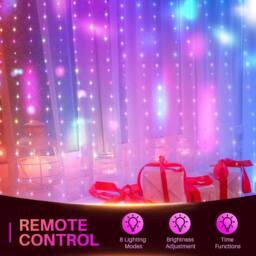 Garwarm 300 Led Curtain Fairy Lights Multicolor, 8 Modes - thumbnail 7