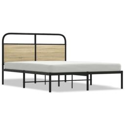 Berkfield Home Bed Frame Without Mattress 140x190 cm Sonoma Oak Engineered Wood in Brown - thumbnail 2