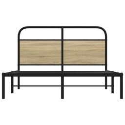 Berkfield Home Bed Frame Without Mattress 140x190 cm Sonoma Oak Engineered Wood in Brown - thumbnail 4