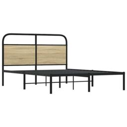 Berkfield Home Bed Frame Without Mattress 140x190 cm Sonoma Oak Engineered Wood in Brown - thumbnail 5