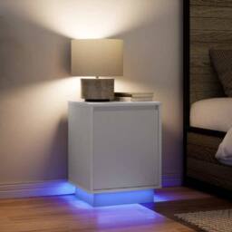 Berkfield Home Bedside Cabinets with LED Lights¬†2 pcs White 38x34x50 cm - Size: 38 x 34 x 50 cm - thumbnail 2