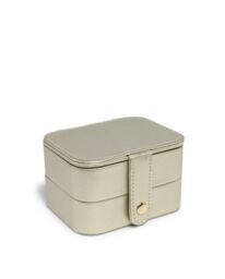 JFY Women's Mirror 2 Layers Jewellery Storage Box in Gold - thumbnail 1