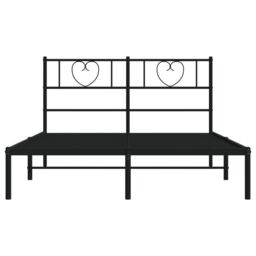 Berkfield Home Metal Bed Frame with Headboard Black 160x200 cm - thumbnail 5