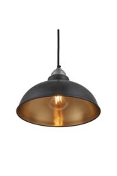 Industville Old Factory Pendant, 12 Inch, Pewter & Brass, Light Pewter Holder in Bronze - thumbnail 2