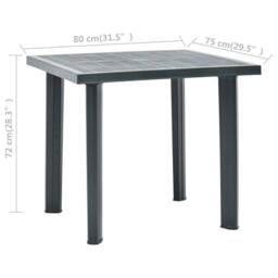 Berkfield Home Garden Table Green 80x75x72 cm Plastic - Size: 80 x 75 x 72 cm - thumbnail 5
