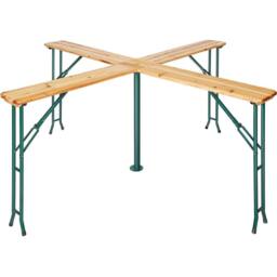 tectake Folding Table Quattro - includes parasol holder, 241 x 241 x 103 cm in Brown - Size: Small