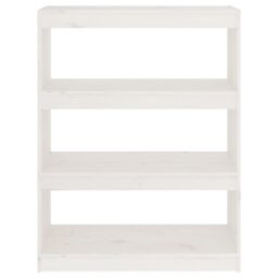 Berkfield Home Book Cabinet/Room Divider White 80x30x103.5 cm Solid Wood Pine - thumbnail 5