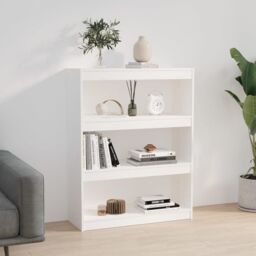 Berkfield Home Book Cabinet/Room Divider White 80x30x103.5 cm Solid Wood Pine - thumbnail 4