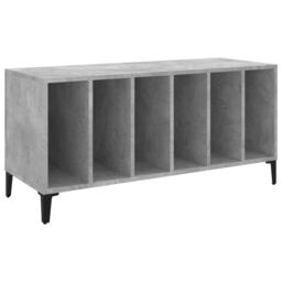 Berkfield Home Record Cabinet Concrete Grey 100x38x48 cm Engineered Wood - Size: 100 x 38 x 48 cm - thumbnail 2