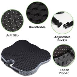 SPETLEK Memory Foam Car Seat Cushion in Black - Size: 100 cm x 190 cm - thumbnail 3