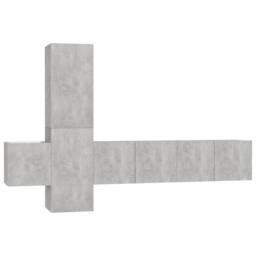 Berkfield Home 5 Piece TV Cabinet Set Concrete Grey Engineered Wood - thumbnail 2