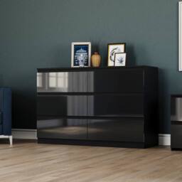 HD Designs Vida Designs Glinton 3 Piece Bedroom Set (2 Drawer Bedside Chest, 6 in Black - thumbnail 5