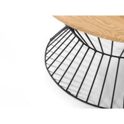 Cheshire Carloway Round Wire Coffee Table in Euro Oak & Black in Beige - thumbnail 4