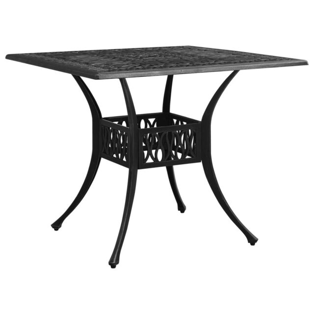 Berkfield Home Garden Table Black 90x90x73 cm Cast Aluminium - Size: 90 x 90 x 73 cm - image 1
