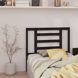 Berkfield Home Bed Headboard Black 96x4x100 cm Solid Wood Pine - Size: 96 x 4 x 100 cm - thumbnail 4