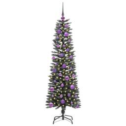 Berkfield Home Elegant Artificial Christmas Tree with 150 LEDs Green 43 x 43 x 150 cm - thumbnail 1
